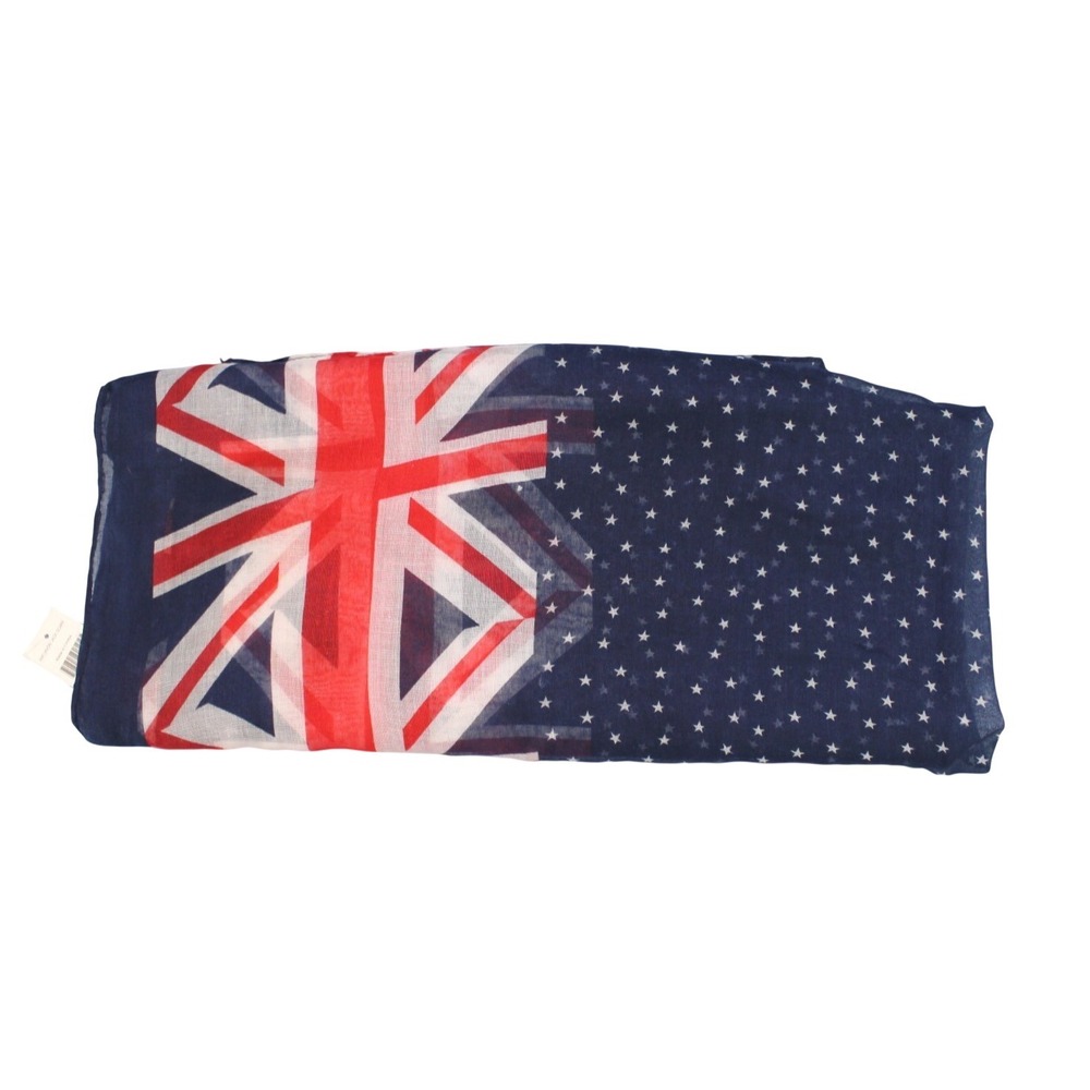 NWT AMIEE LYNN Patriotic UNITED KINGDOM UK Union Jack FLAG DESIGAN Woven SCARF